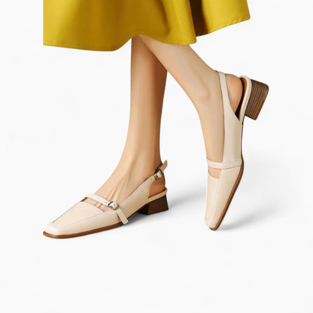 Mocassins Mule À Talons Carrés Pour Femme