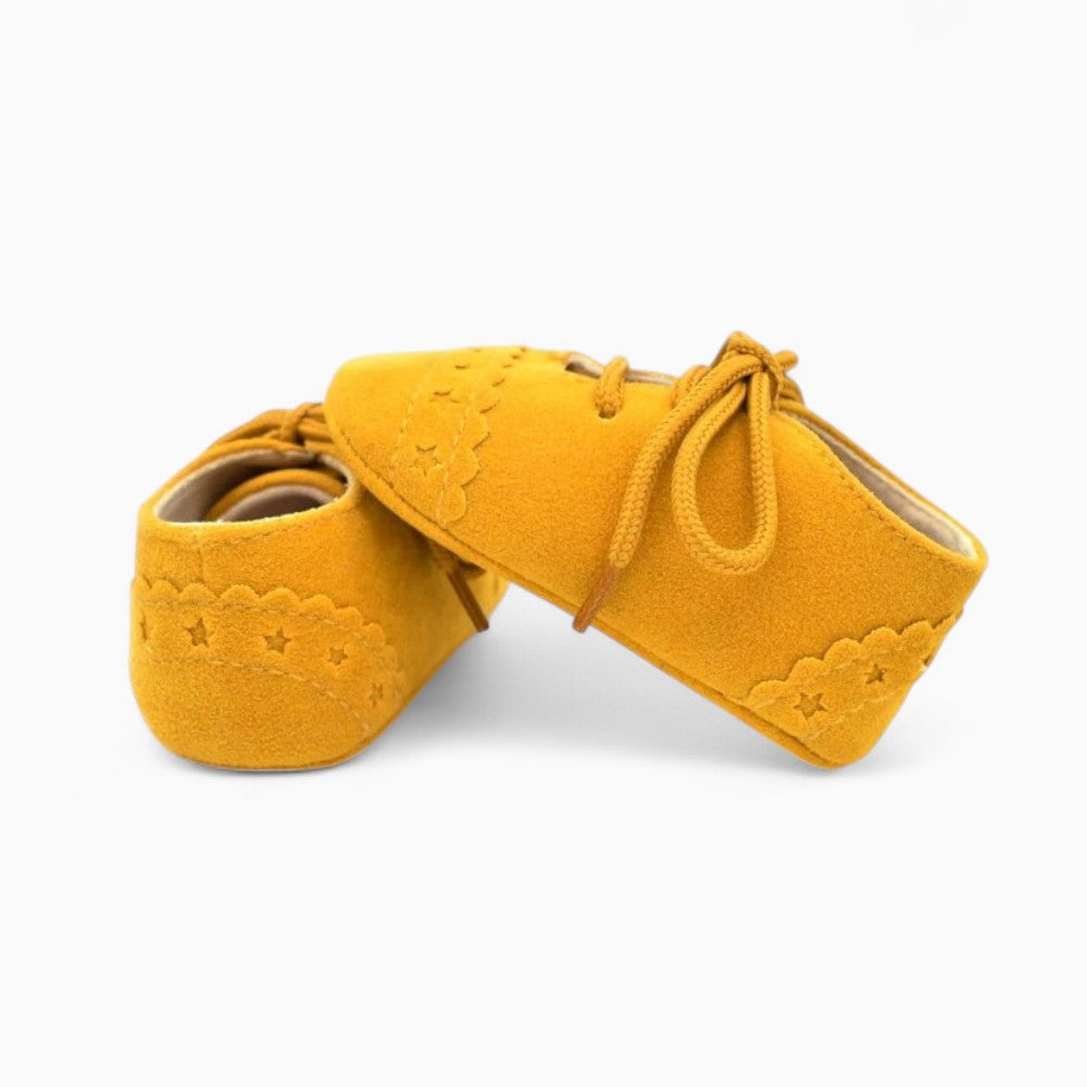 Mocassins Montants À Lacets Effet Craquelé Bébé Garçon