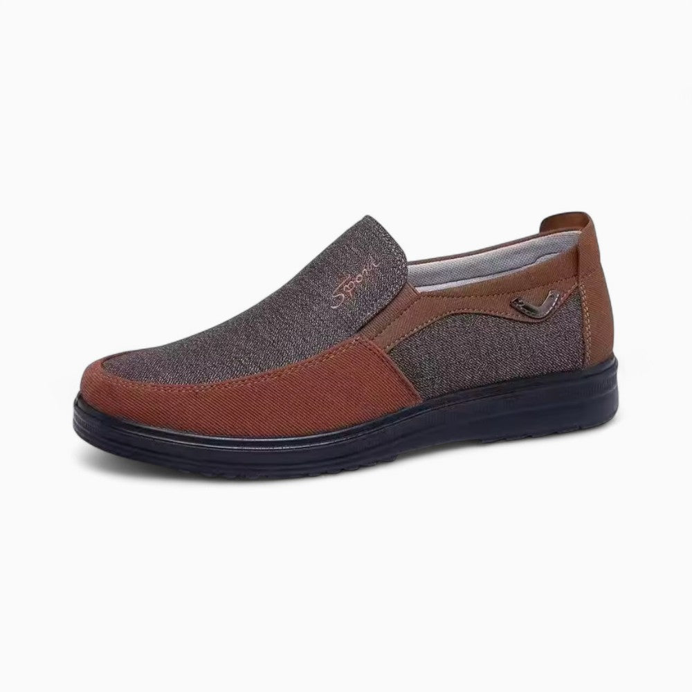 Mocassins Légers Pour Homme Marron En Tissu