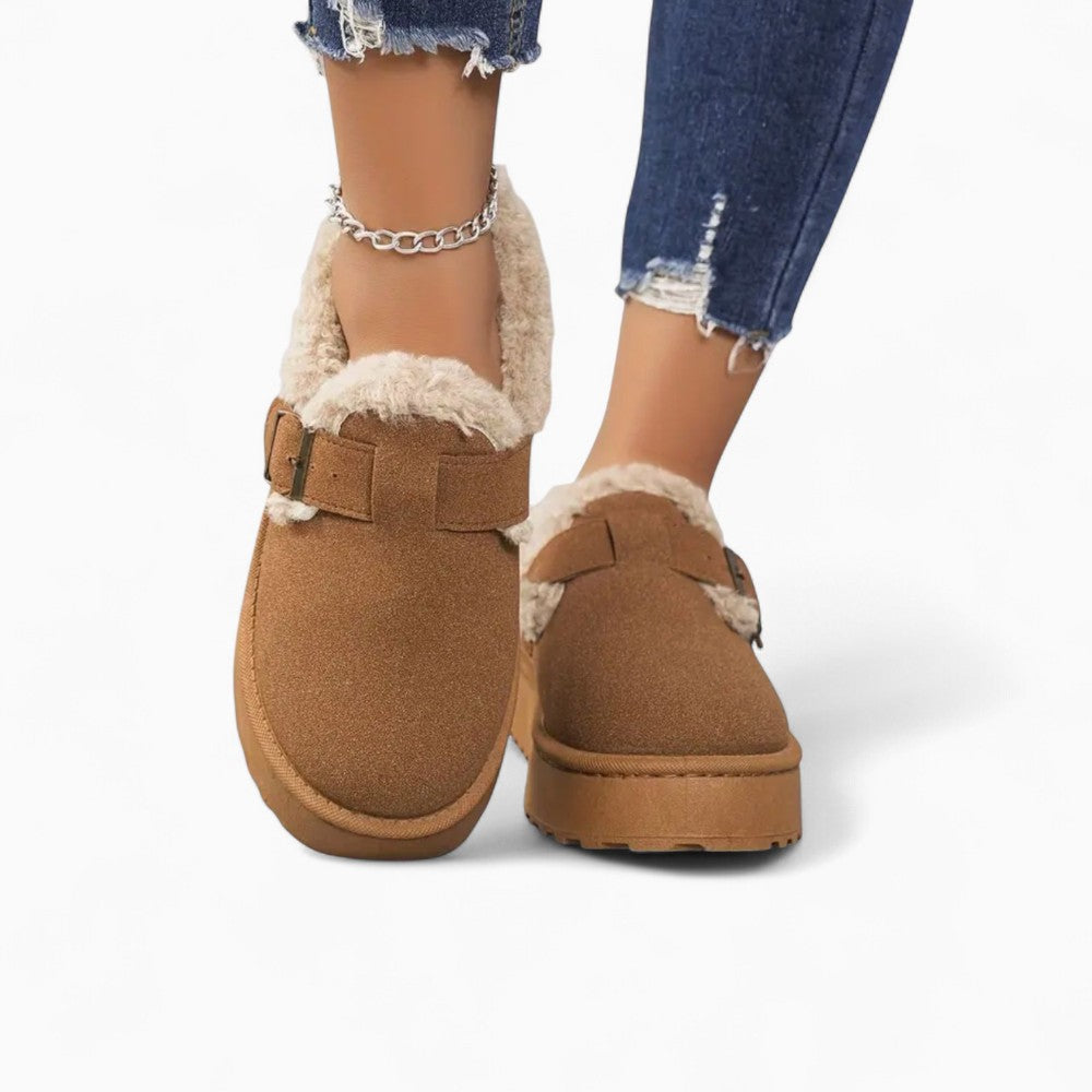 Mocassins Indiens Fourrés À Boucle