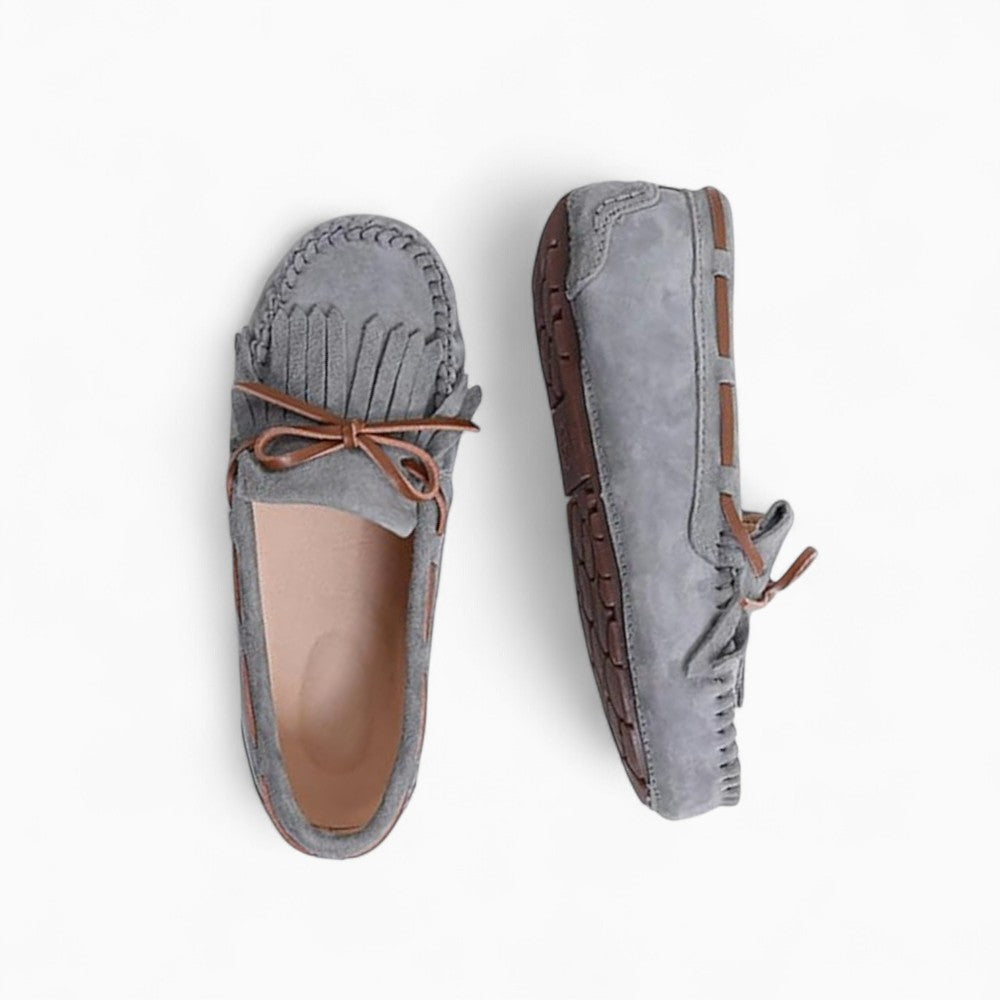 Mocassins Indiens À Lacets Et Franges