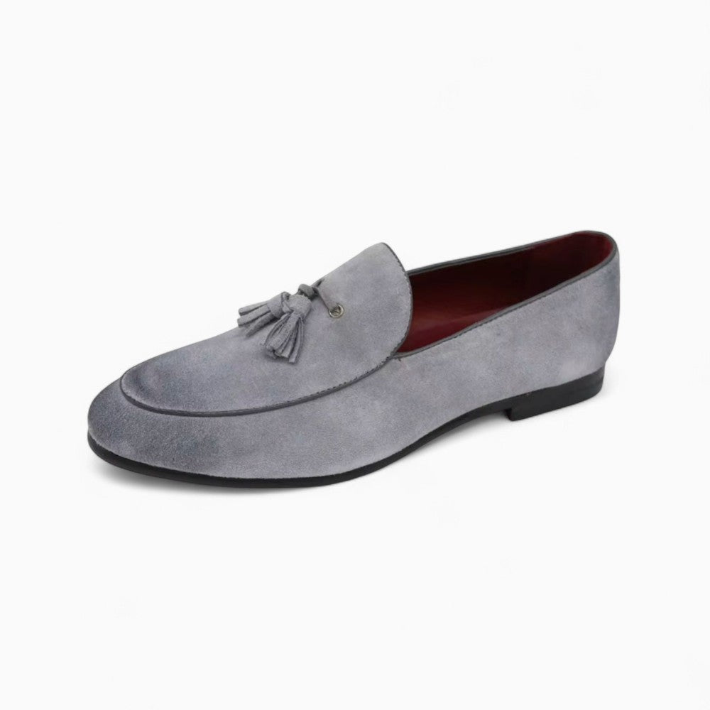 Mocassins En Daim Véritable Souple Et Classique À Glands Pour Homme