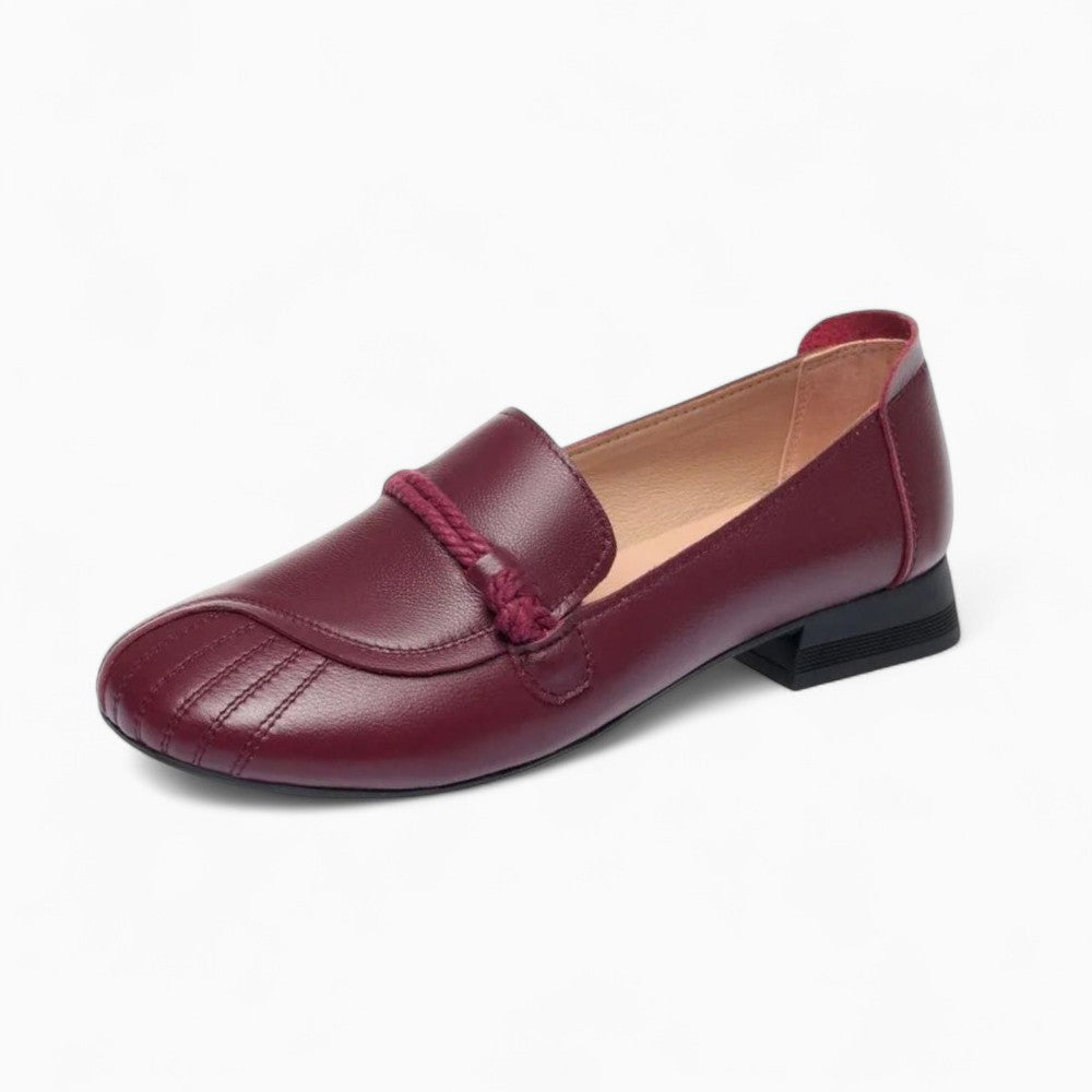 Mocassins En Cuir À Talon Moyen Pour Femme