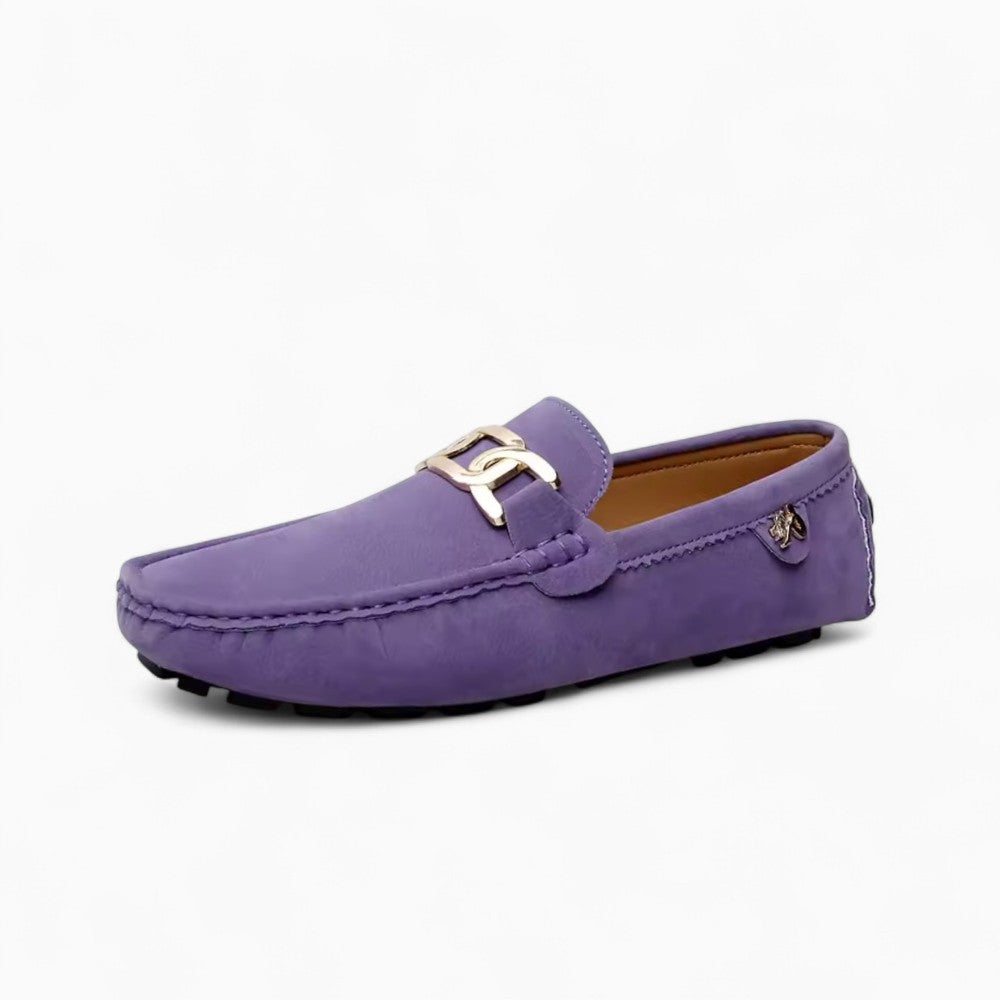 Mocassins En Daim Avec Des Détails Dorés Pour Femmes