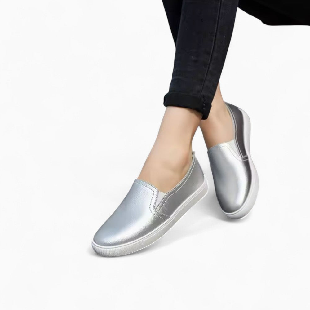 Mocassins En Cuir Lisse À Semelle Épaisse