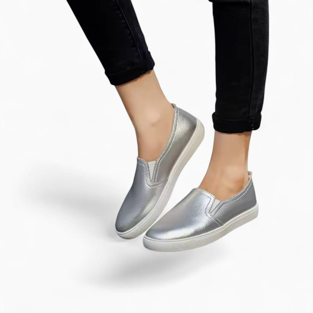 Mocassins En Cuir Lisse À Semelle Épaisse