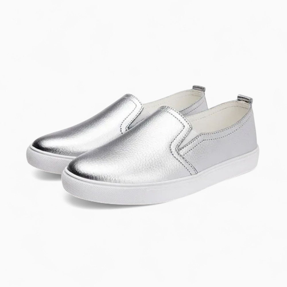 Mocassins En Cuir Lisse À Semelle Épaisse
