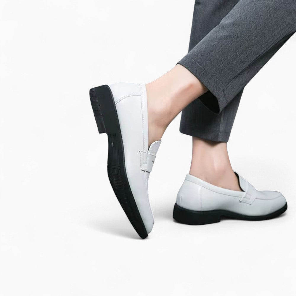 Mocassins En Cuir Synthétique Style Formel En Blanc Pour Hommes