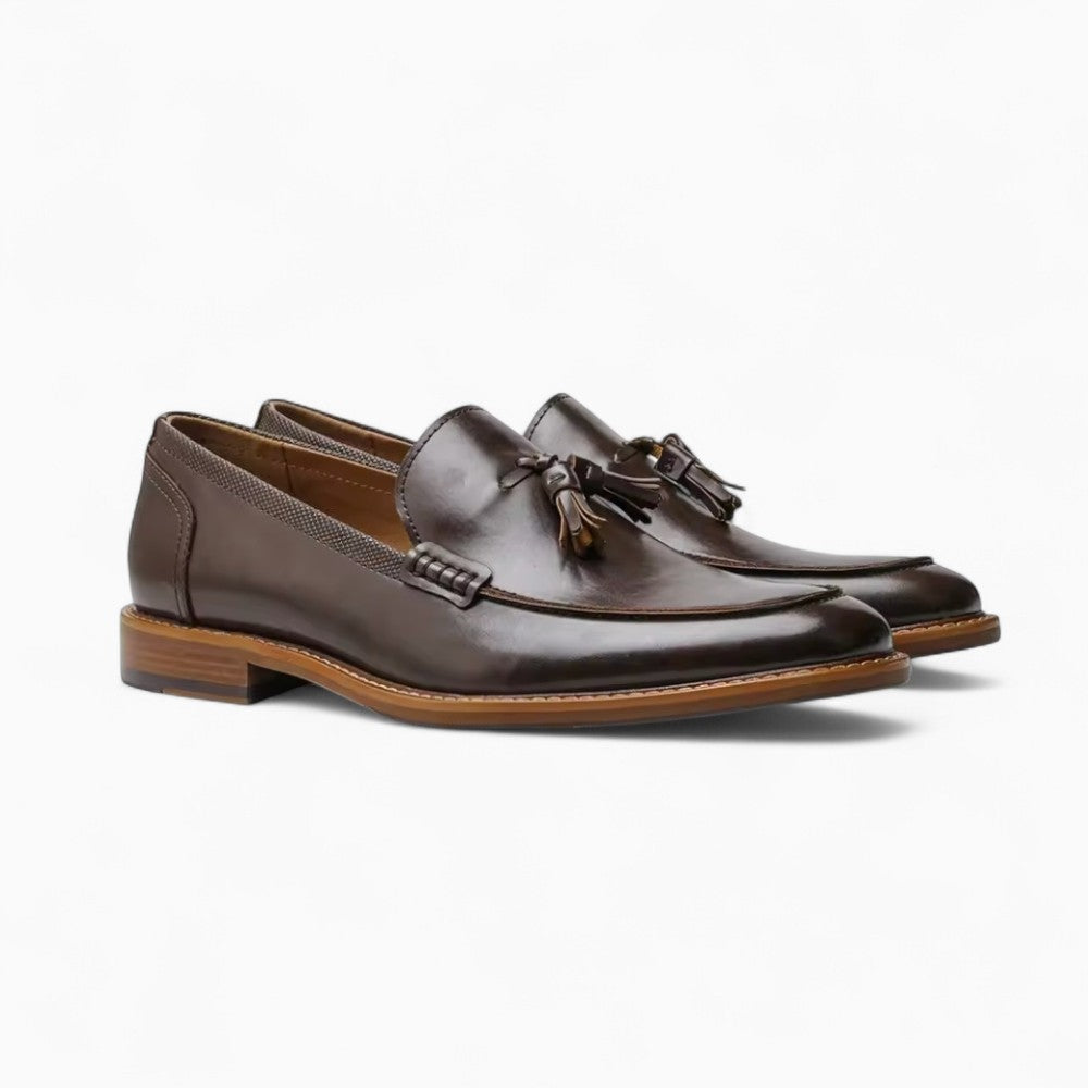 Mocassins En Cuir Véritable À Frange Et Noeud