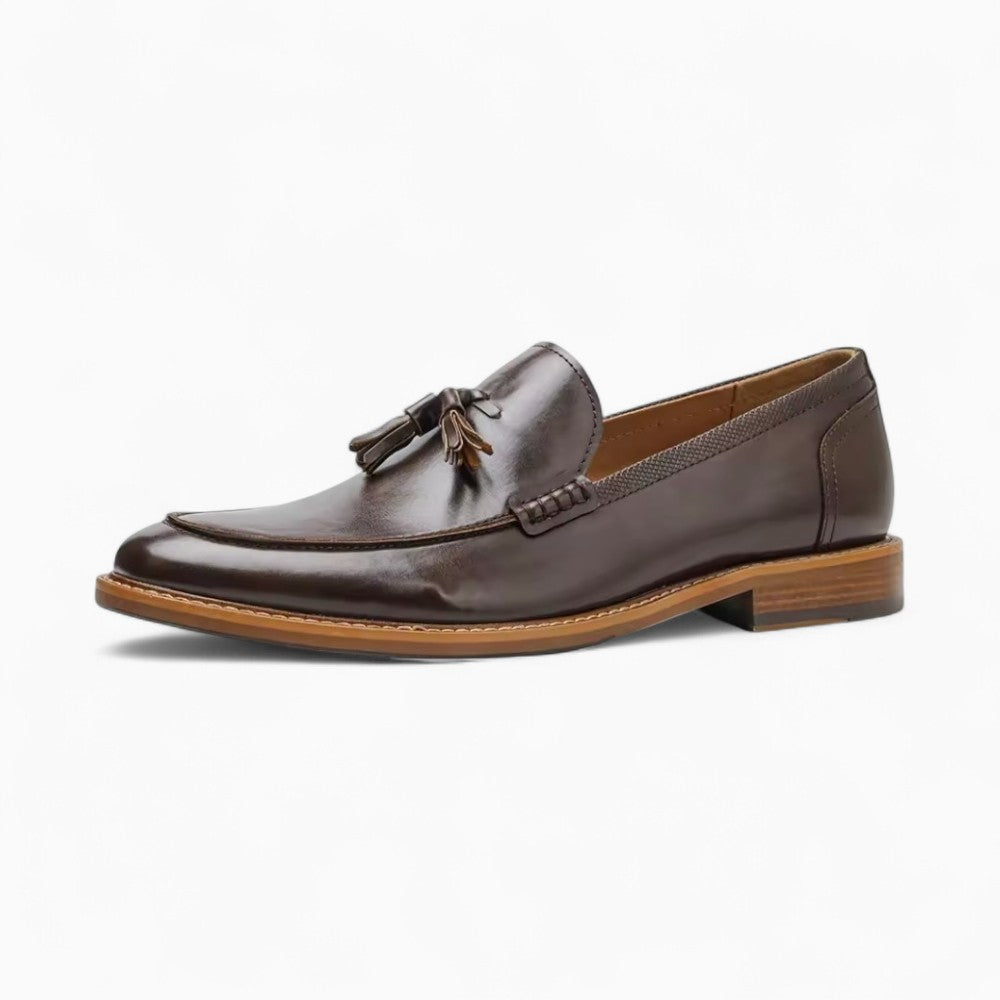 Mocassins En Cuir Véritable À Frange Et Noeud
