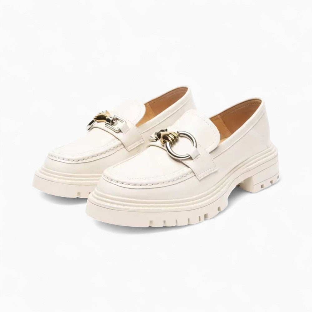 Mocassins En Cuir À Semelle Épaisse Pour Femmes