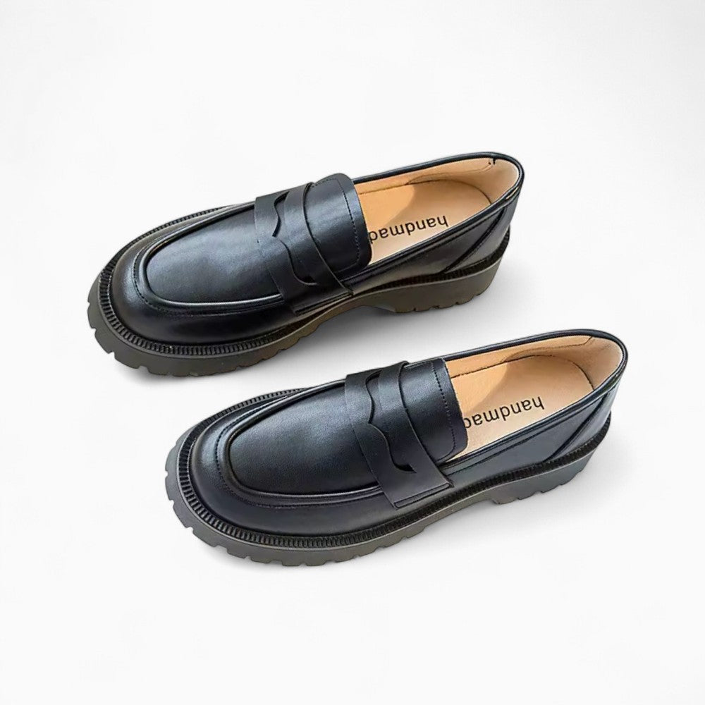 Mocassins En Cuir À Plateforme Pour Femmes