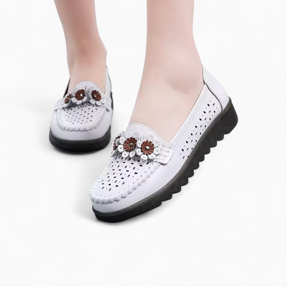 Mocassins En Cuir À Motifs Floraux Pour Femme