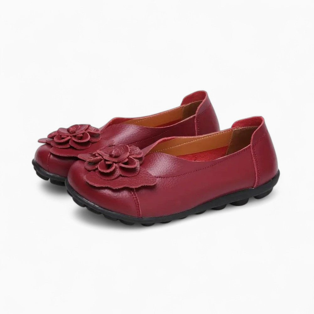 Mocassins En Cuir À Motifs Fleuris Pour Femmes