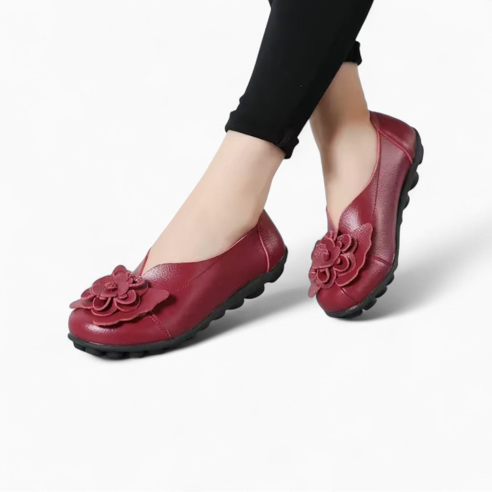 Mocassins En Cuir À Motifs Fleuris Pour Femmes