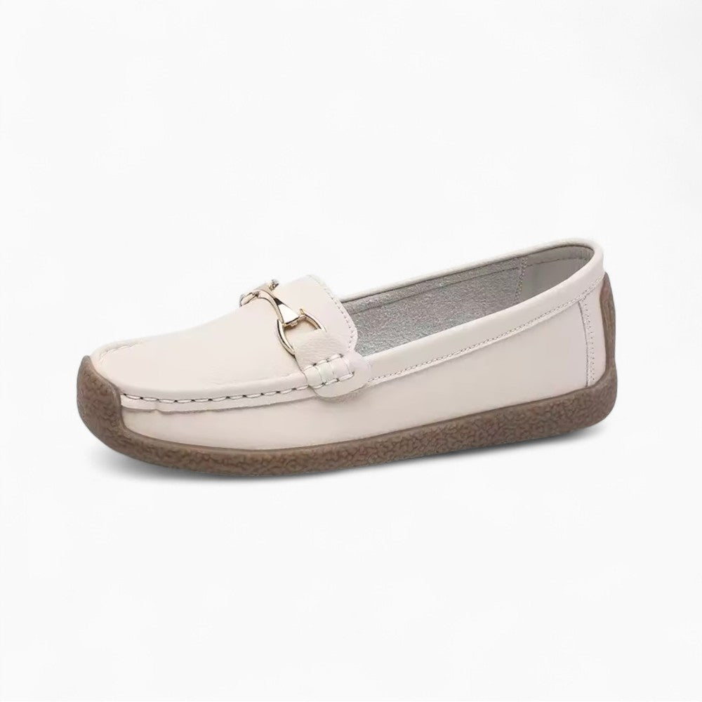 Mocassins En Cuir À Bout Rond Pour Femme