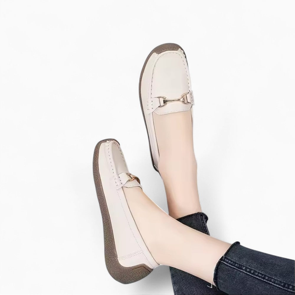 Mocassins En Cuir À Bout Rond Pour Femme