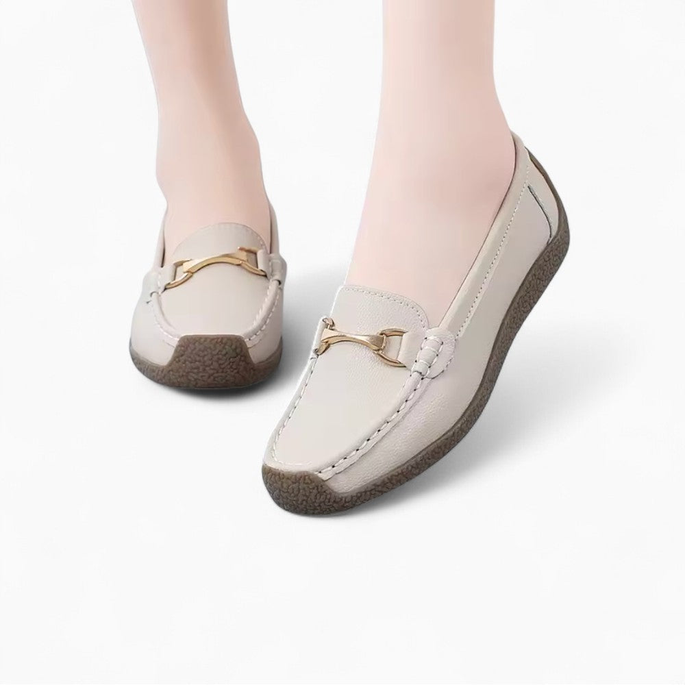 Mocassins En Cuir À Bout Rond Pour Femme
