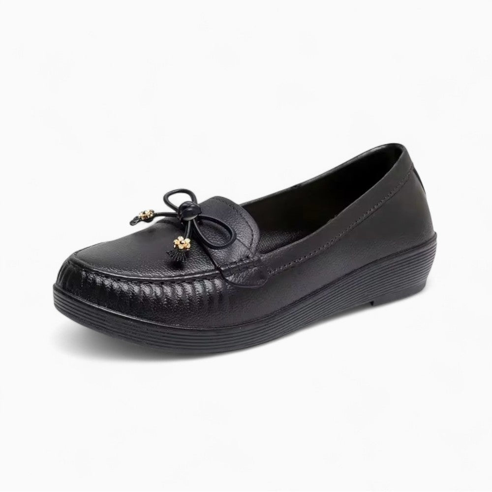 Mocassins Élégants Ornés D’un Nœud Doré Pour Femme