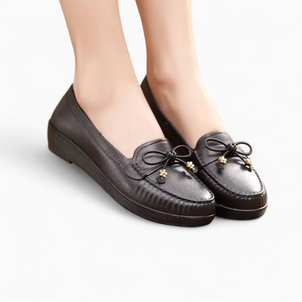 Mocassins Élégants Ornés D’un Nœud Doré Pour Femme