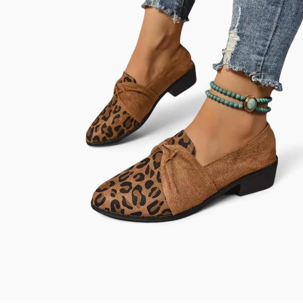 Mocassins Élégants À Talons Carrés En Cuir Synthétique Pour Femme