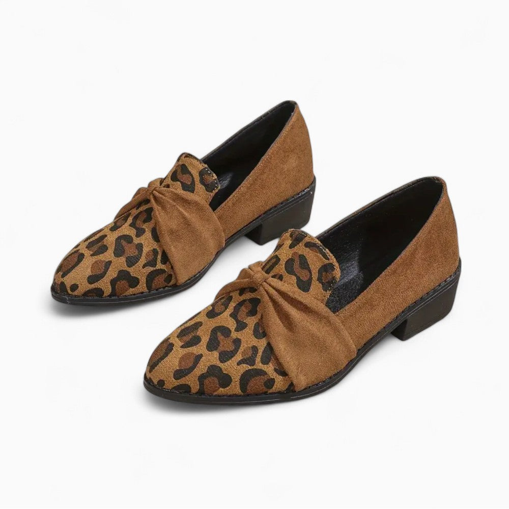 Mocassins Élégants À Talons Carrés En Cuir Synthétique Pour Femme