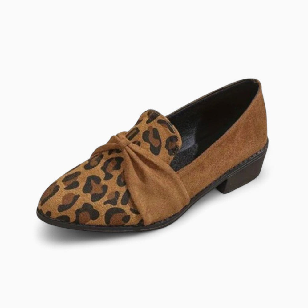 Mocassins Élégants À Talons Carrés En Cuir Synthétique Pour Femme