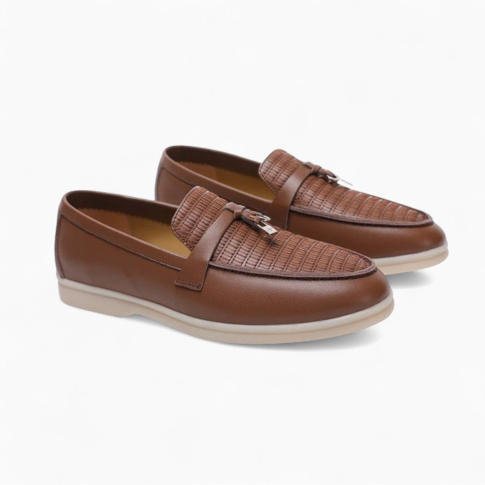 Mocassins Élégants À Glands En Cuir Véritable Pour Femme