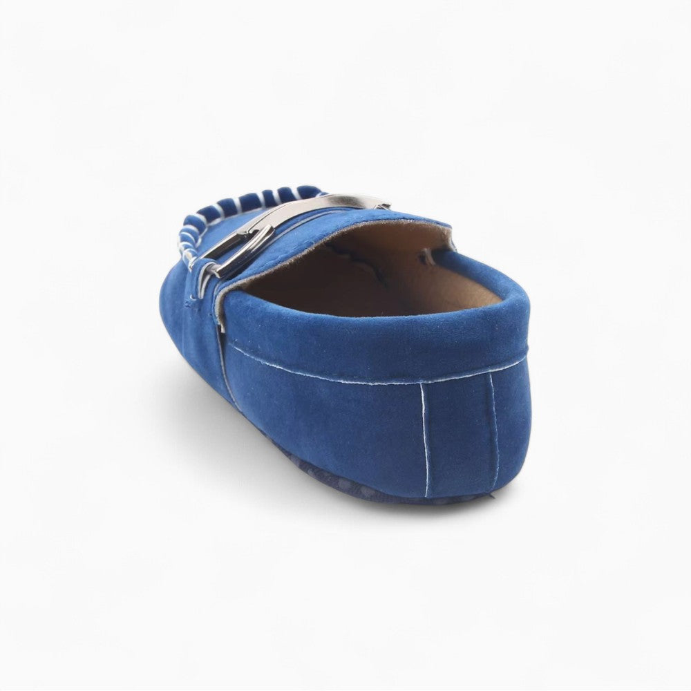 Mocassins Effet Daim Souple Avec Mors Argentés Pour Bébé Garçon