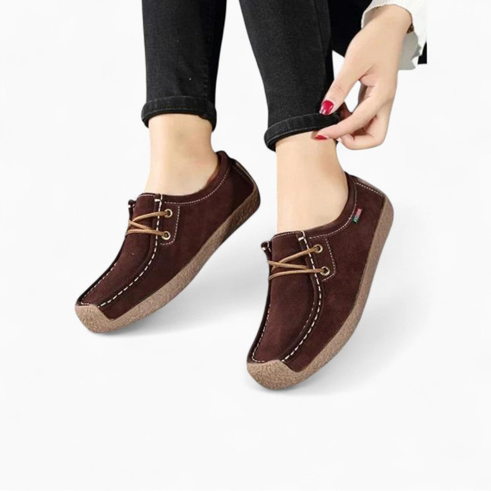 Mocassins Effet Daim à Nœud Pour Femmes