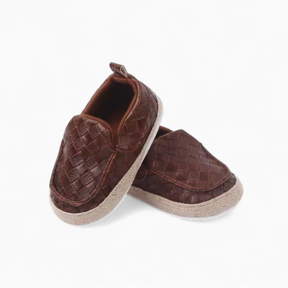 Mocassins Effet Cuir Tressé Avec Corde Pour Bébé Garçon