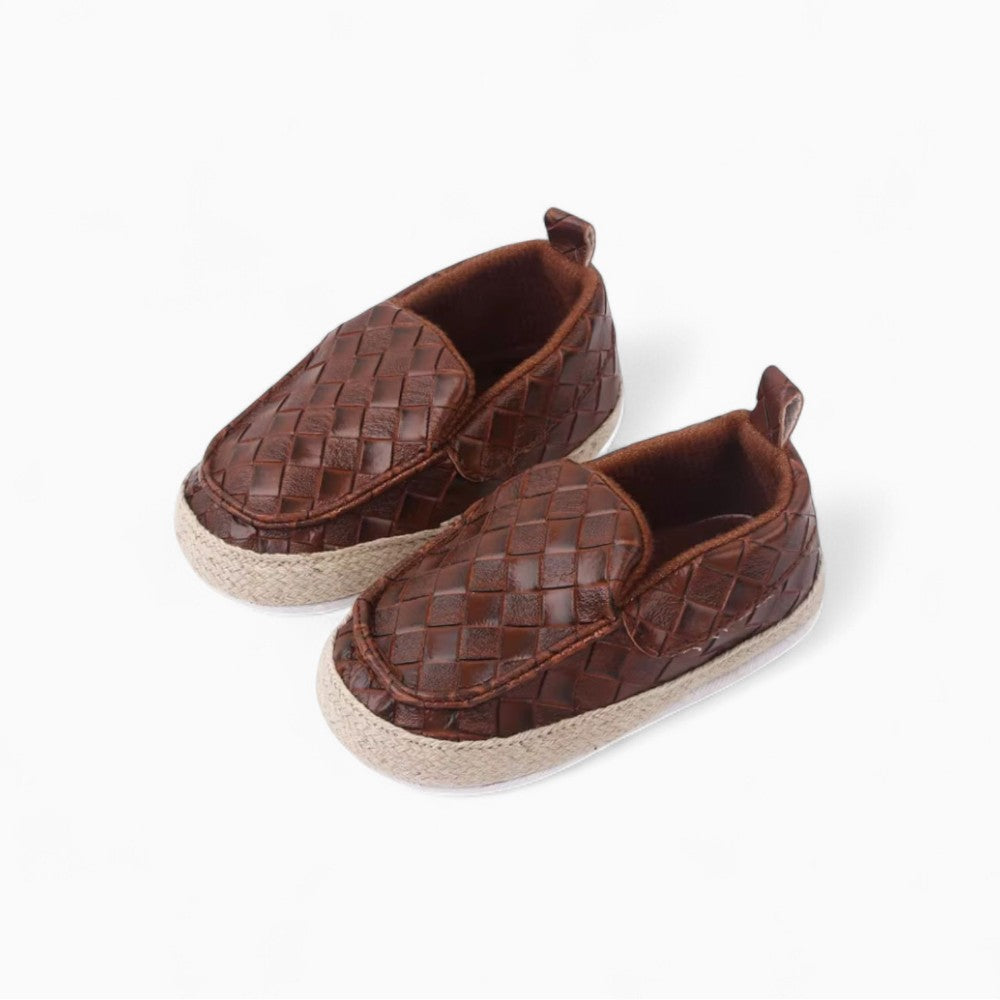 Mocassins Effet Cuir Tressé Avec Corde Pour Bébé Garçon
