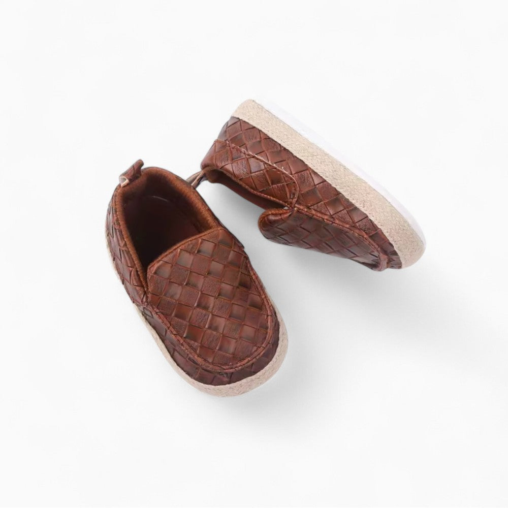 Mocassins Effet Cuir Tressé Avec Corde Pour Bébé Garçon