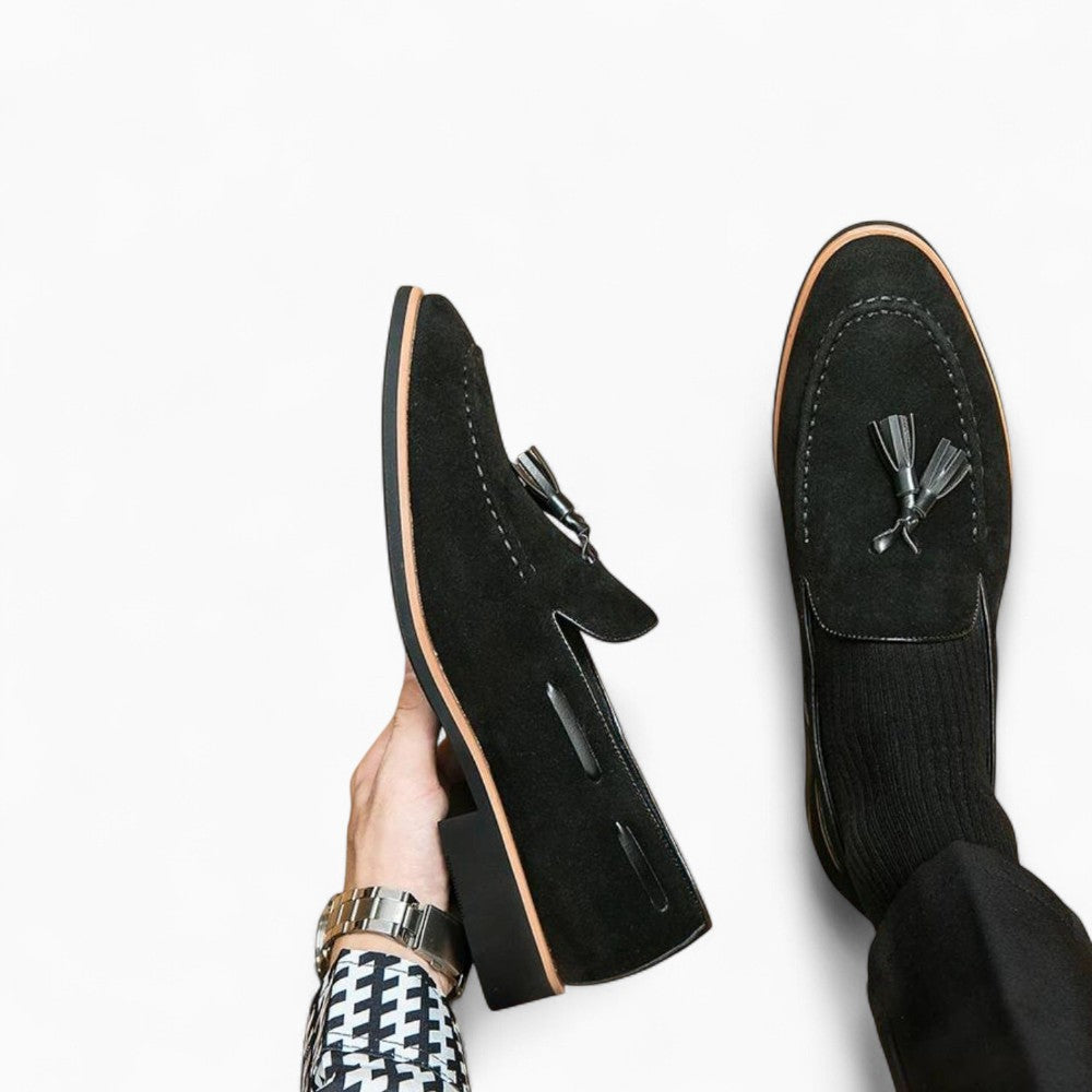 Mocassins Décontractés En Daim véritable À Glands Pour Homme