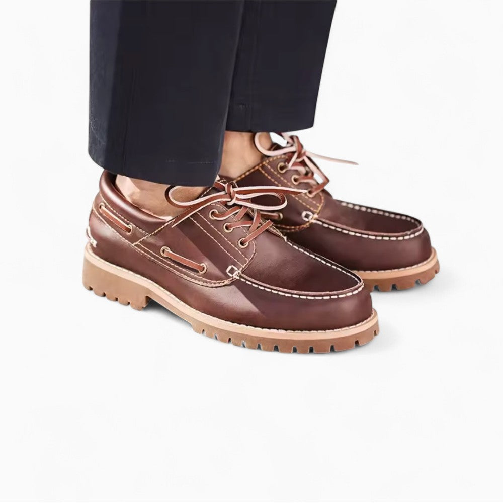 Mocassins Décontractés À Plateforme En Cuir Véritable Pour Homme