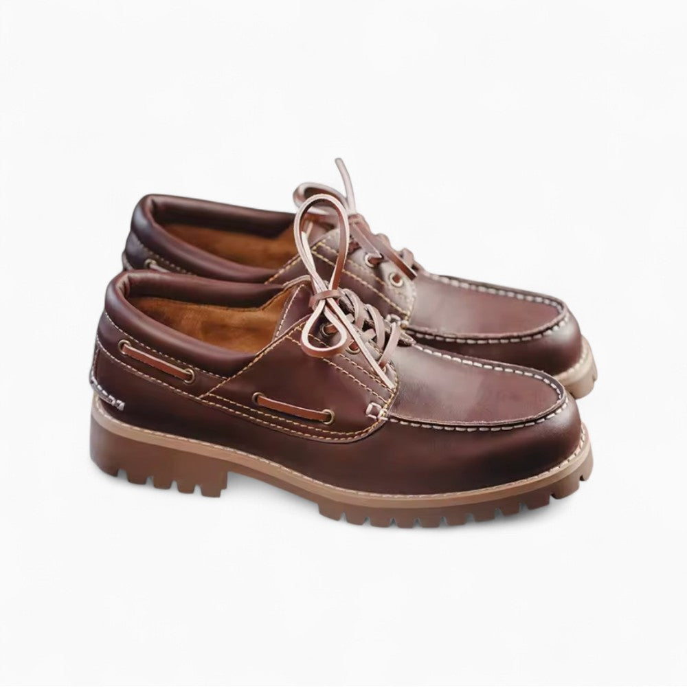 Mocassins Décontractés À Plateforme En Cuir Véritable Pour Homme