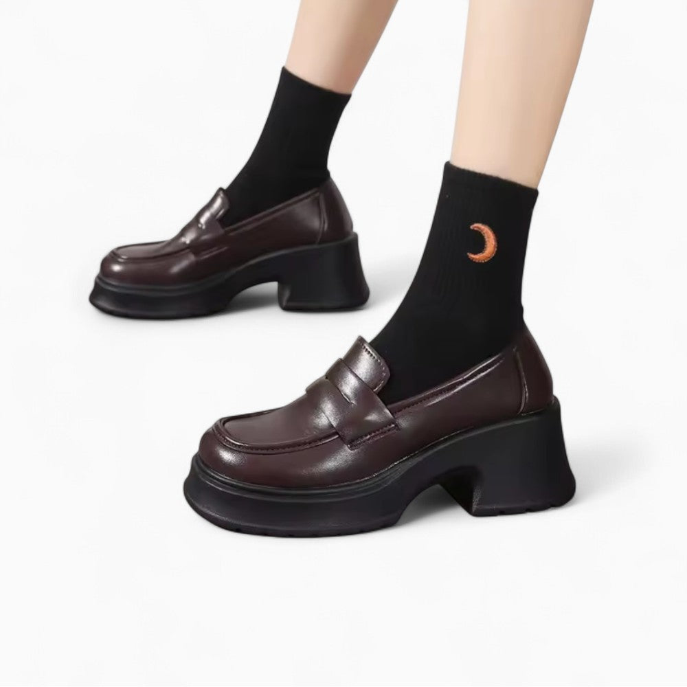 Mocassins De Style Britannique À Plateforme Pour Femmes