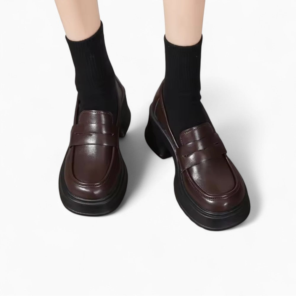 Mocassins De Style Britannique À Plateforme Pour Femmes