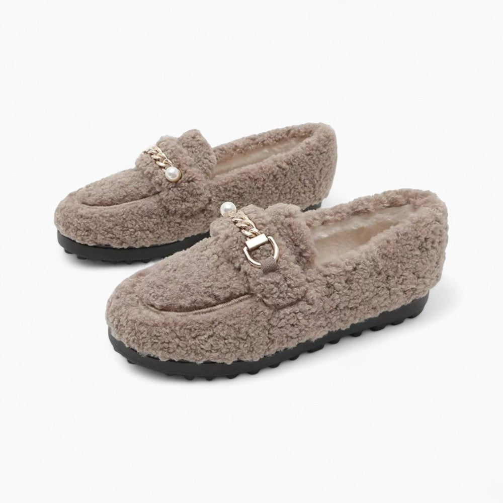 Mocassins d'Hiver Pour Femme Avec Laine et Chaine