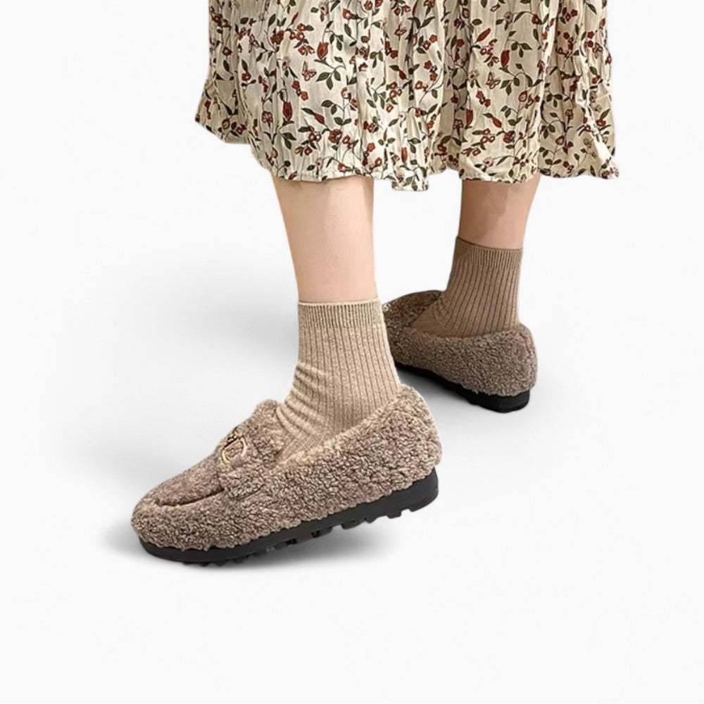 Mocassins d'Hiver Pour Femme Avec Laine et Chaine