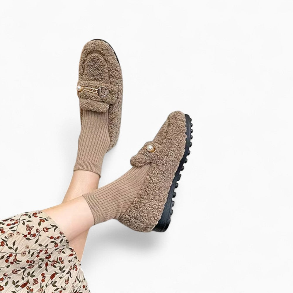 Mocassins d'Hiver Pour Femme Avec Laine et Chaine