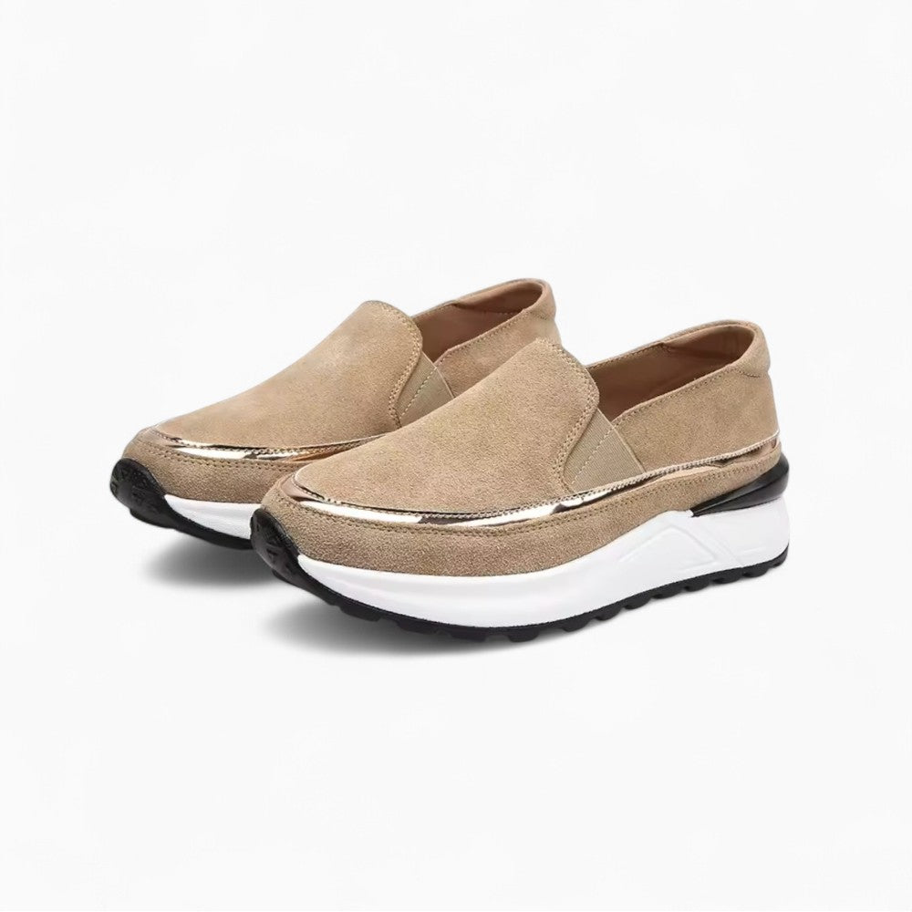 Mocassins Daim À Plateforme Compensée