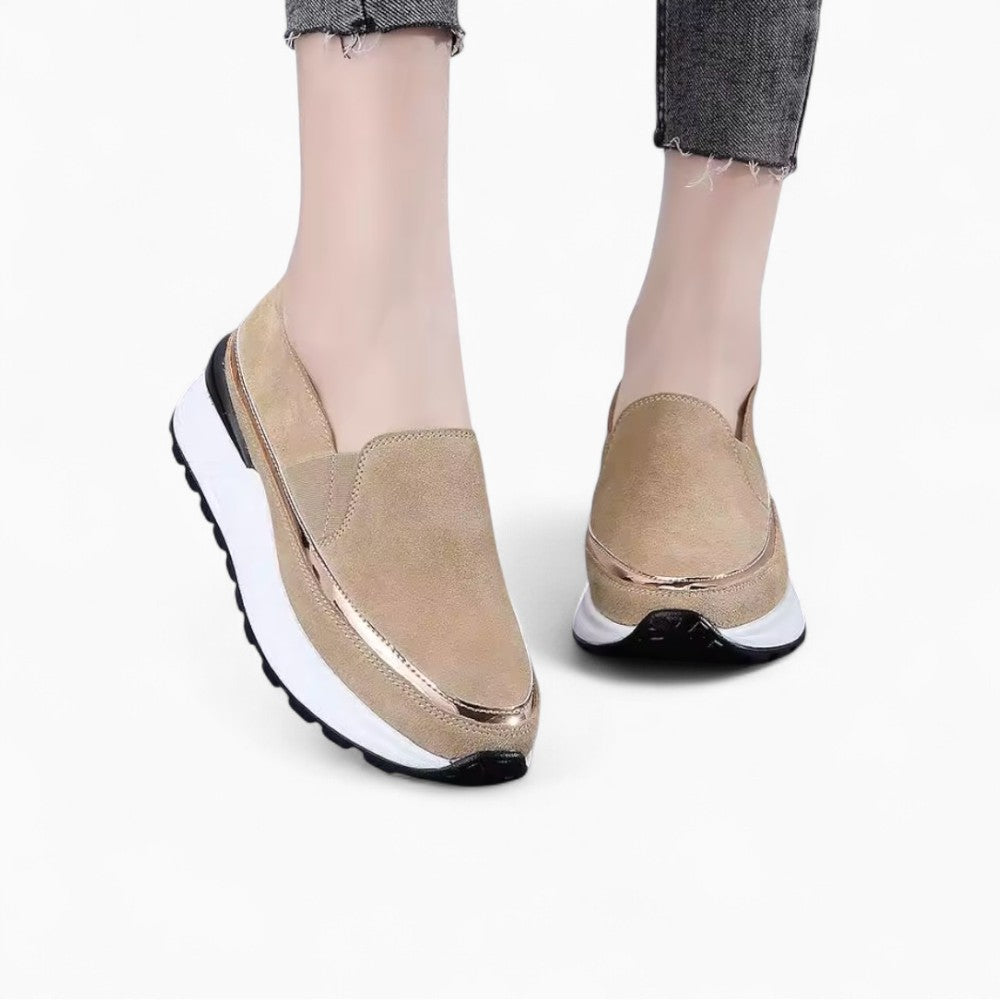 Mocassins Daim À Plateforme Compensée