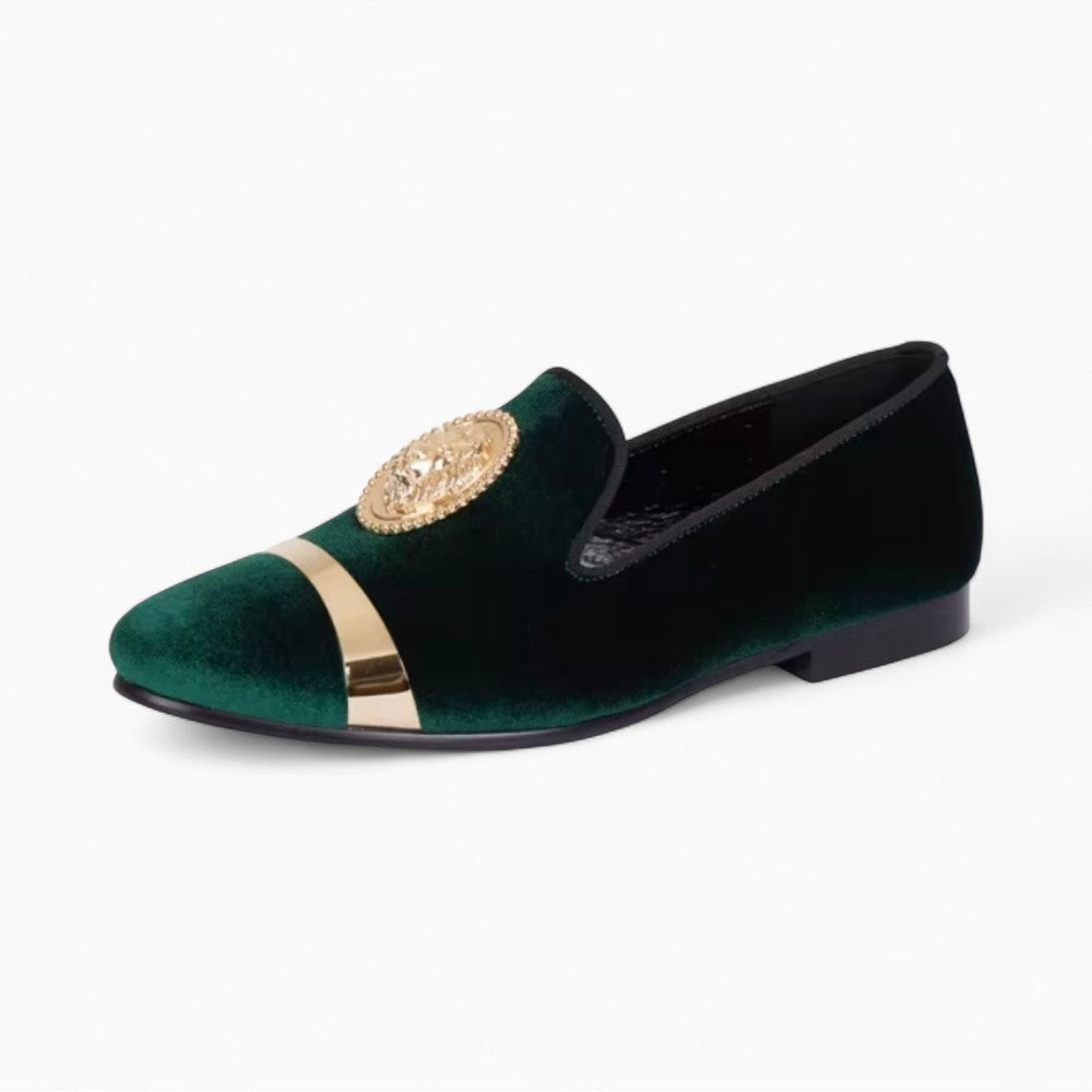 Mocassins De Mariage En Velours Avec Écusson Tigre