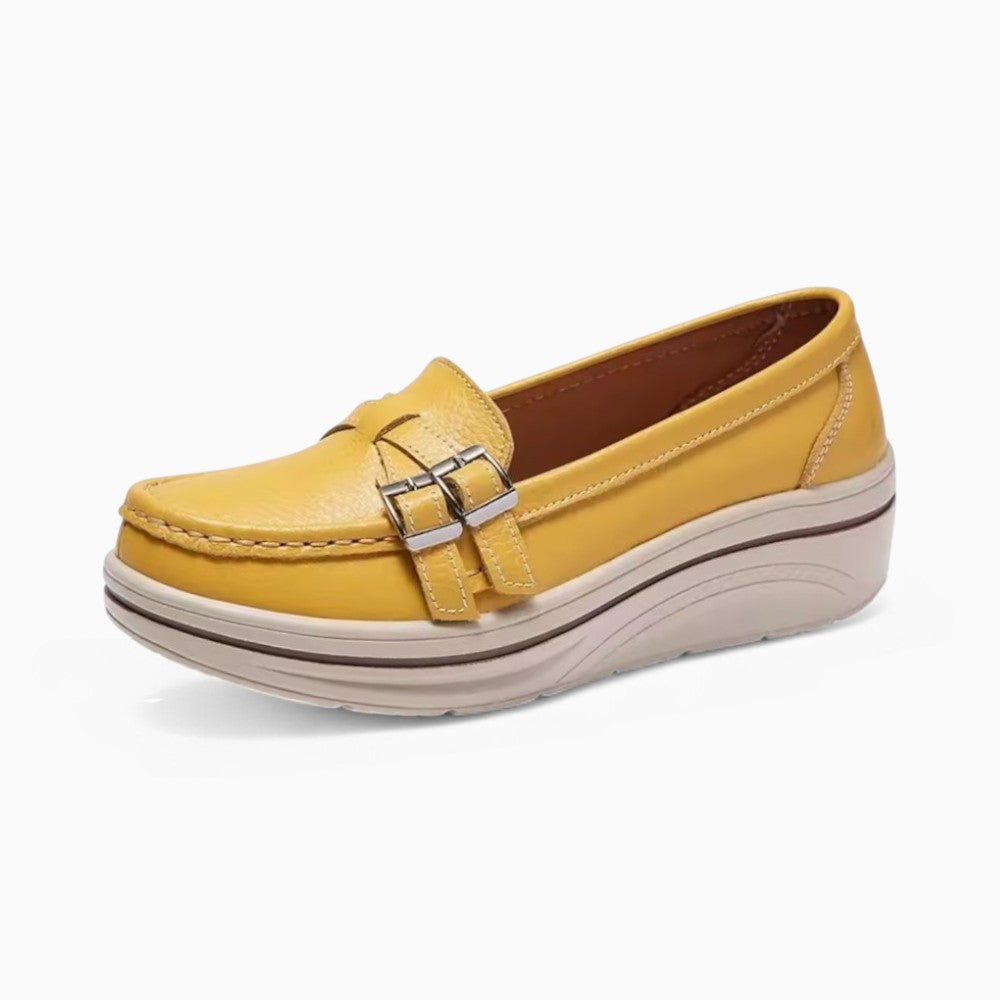 Mocassins Compensés Type Baskets Détails Brillants