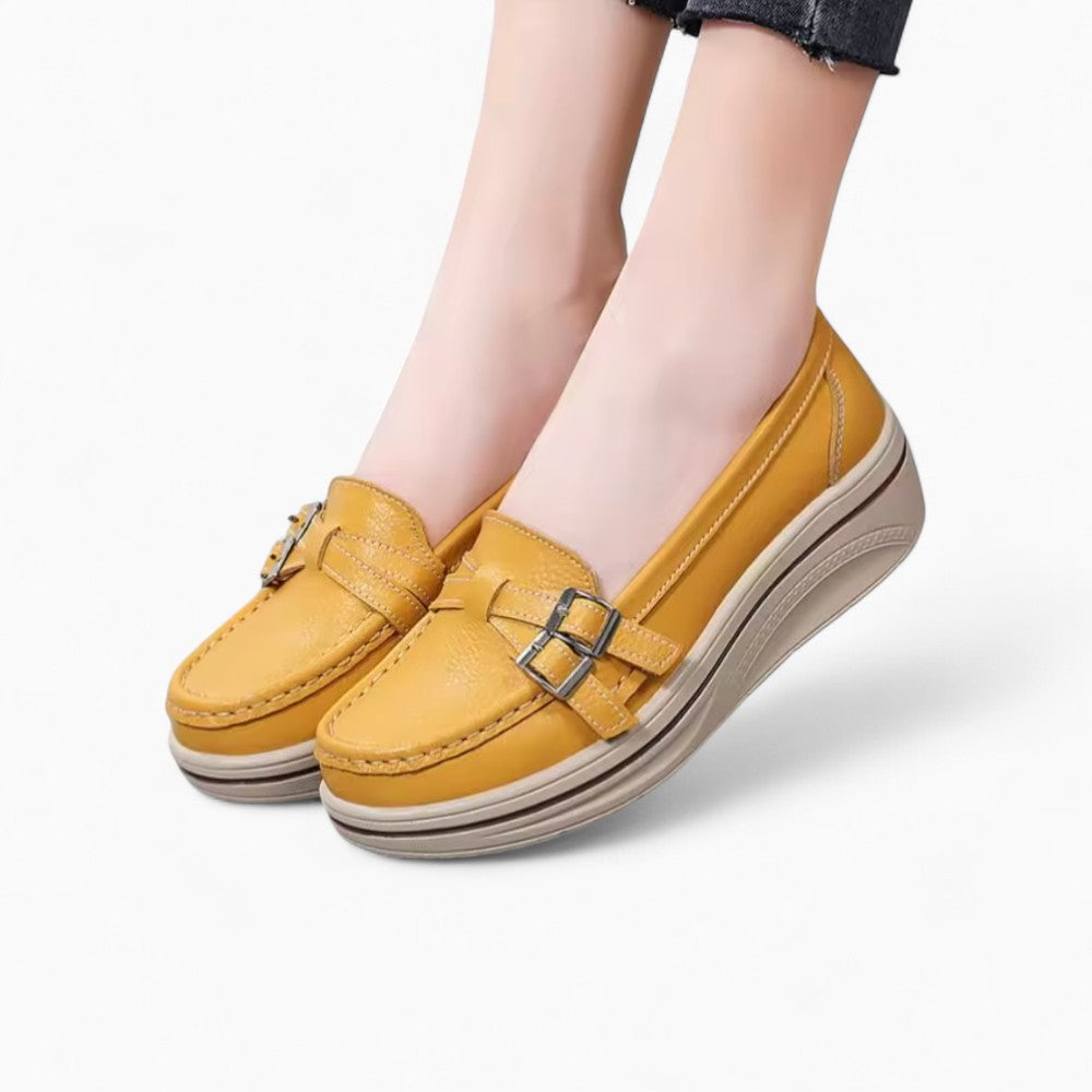 Mocassins Compensés Type Baskets Détails Brillants