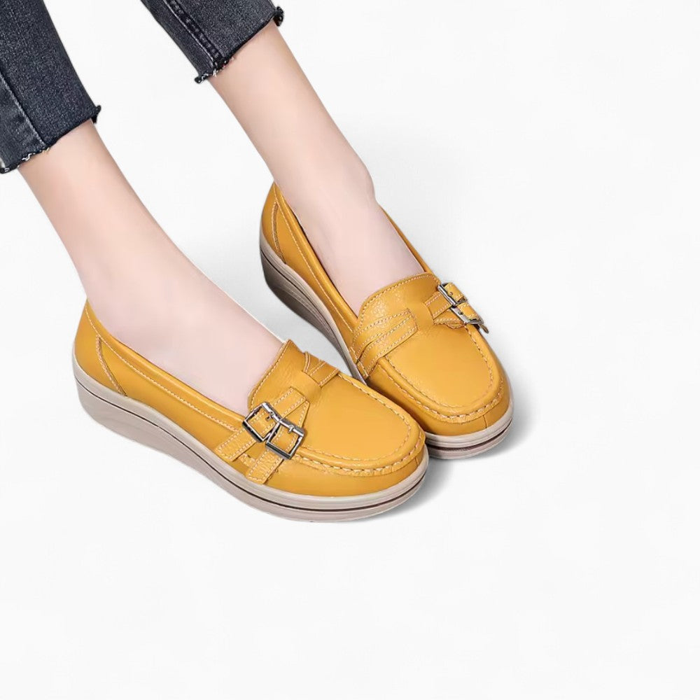 Mocassins Compensés Type Baskets Détails Brillants