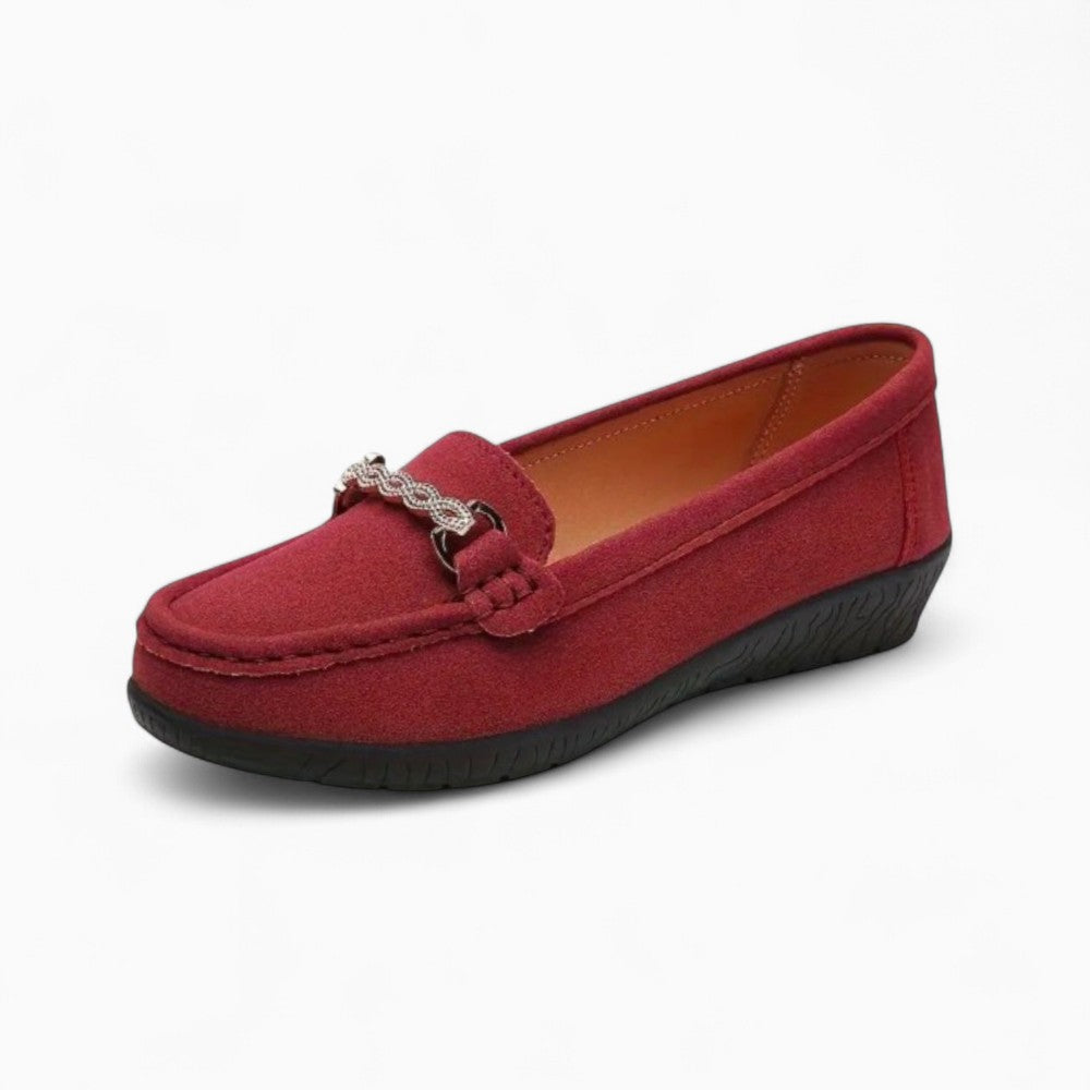 Mocassins Compensés En Daim Synthétique Pour Femme