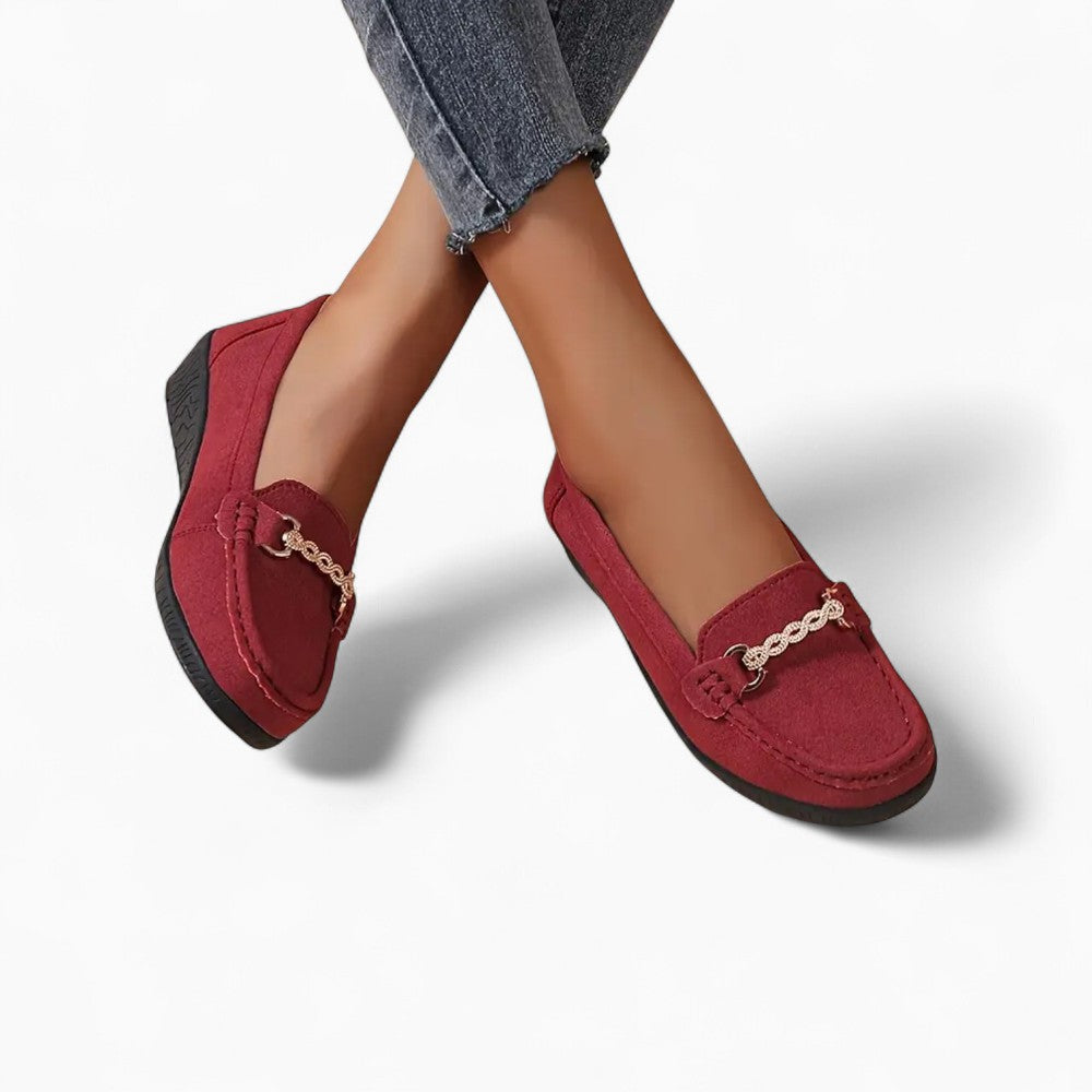 Mocassins Compensés En Daim Synthétique Pour Femme
