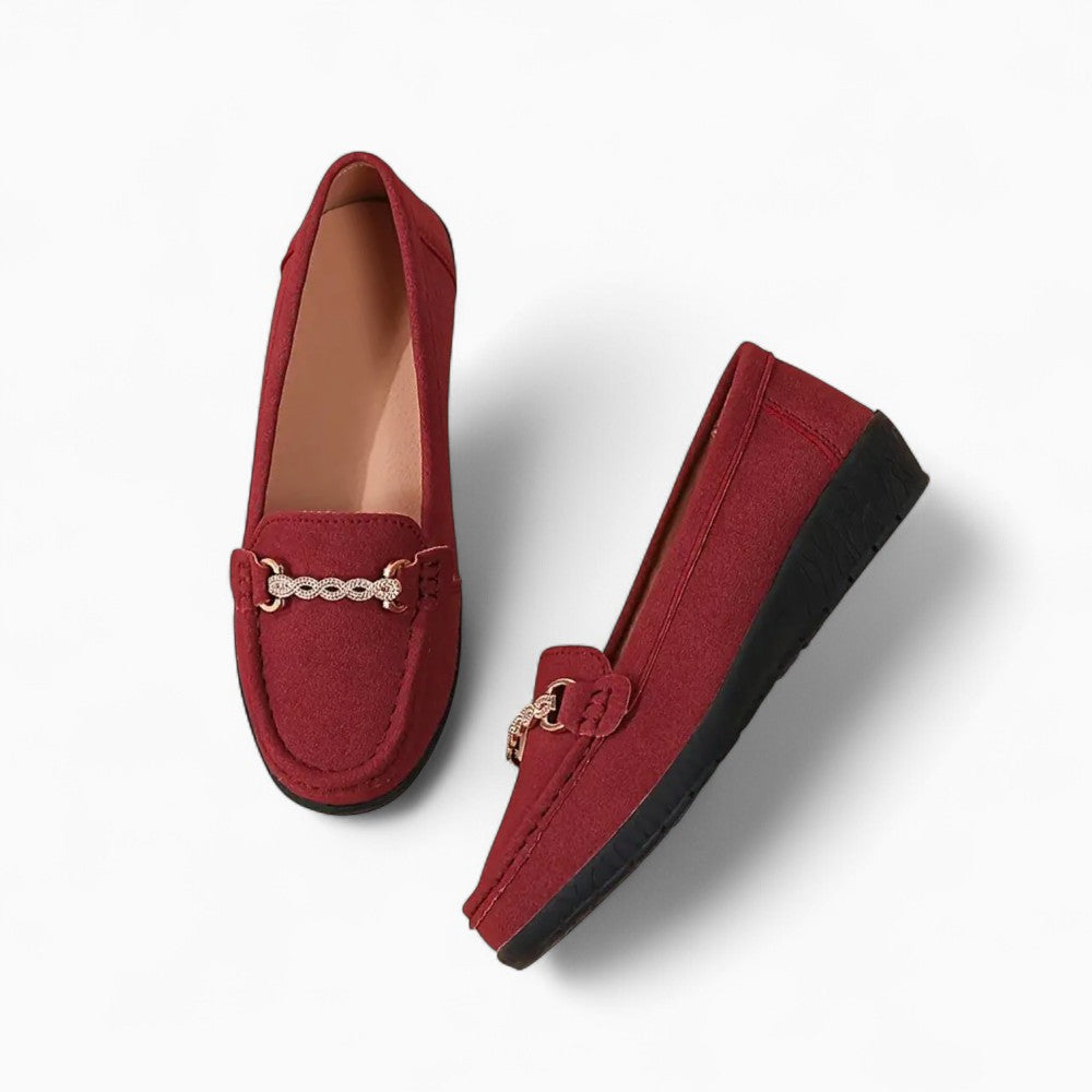 Mocassins Compensés En Daim Synthétique Pour Femme